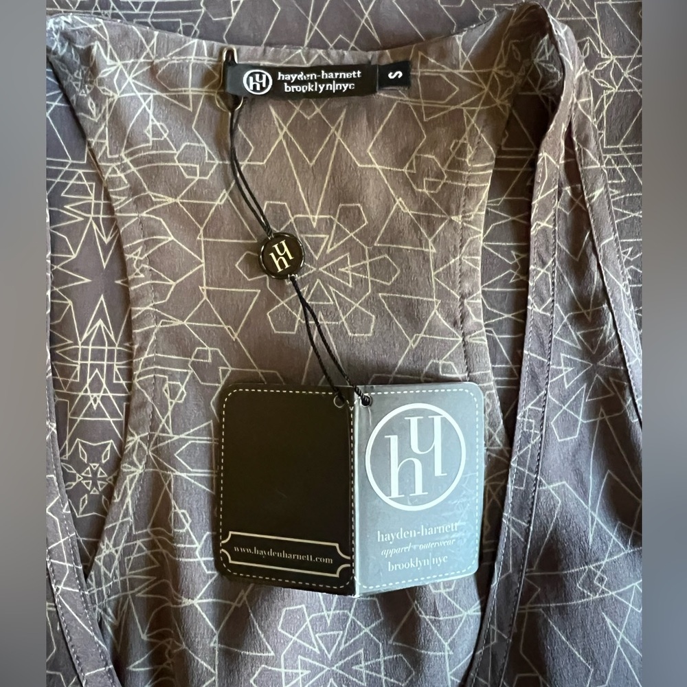 NWT HAYDEN-HARNETT 100% Silk “Michi” Cami Tank Top Geometric Design MSRP $98 - Picture 4 of 15